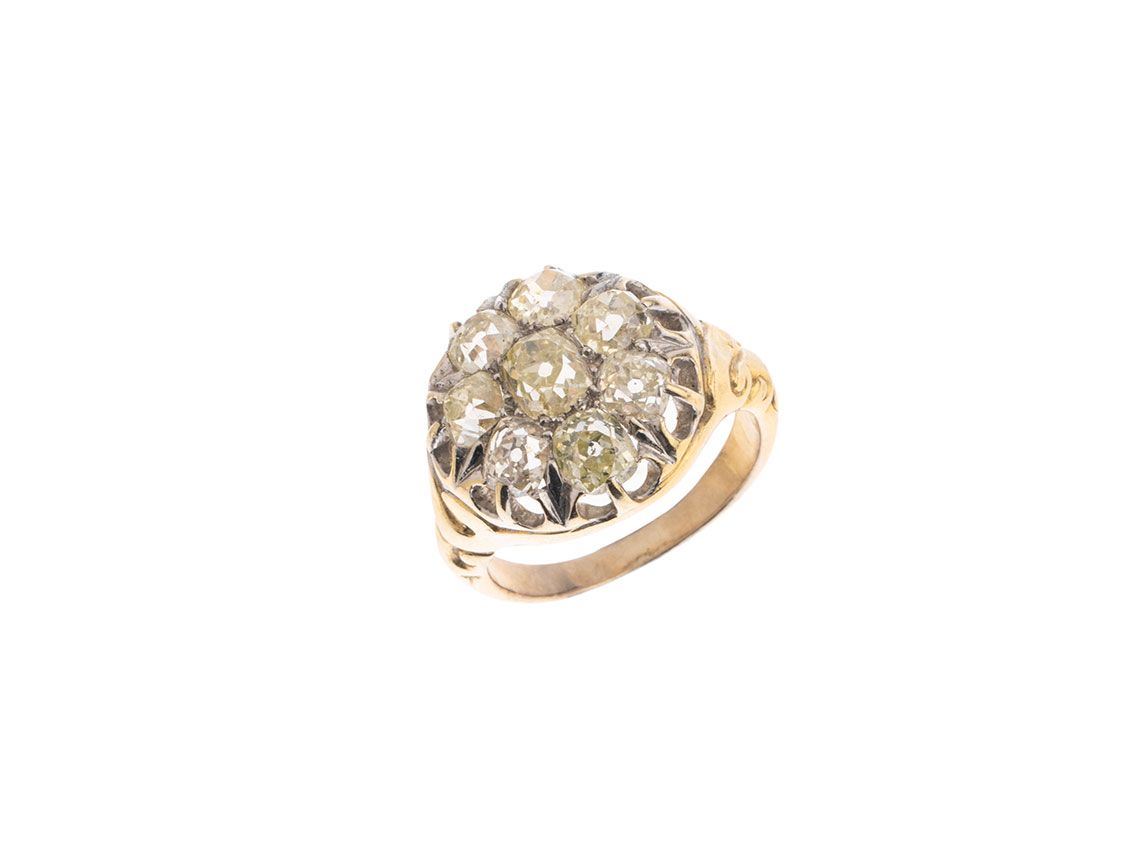 Ring 14kt Gelb/Weißgold 6,8g Diamanten 1,85ct Vintage
