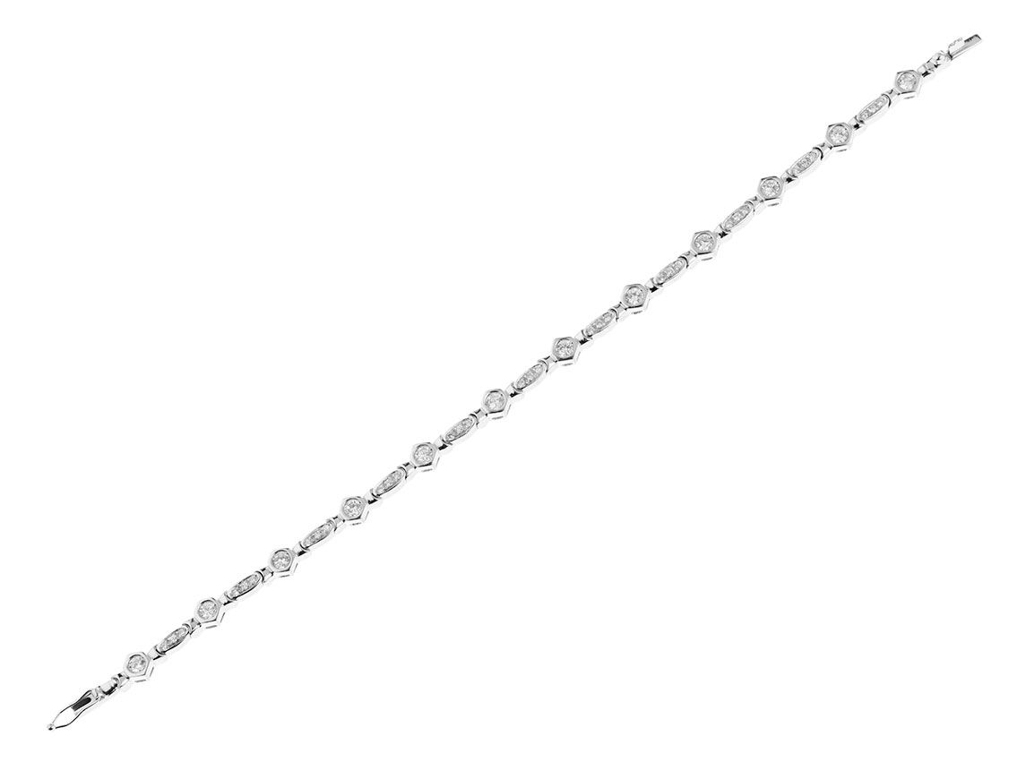 Armband 18kt Weißgold 15,2g Diamanten 2,49ct 185mm 