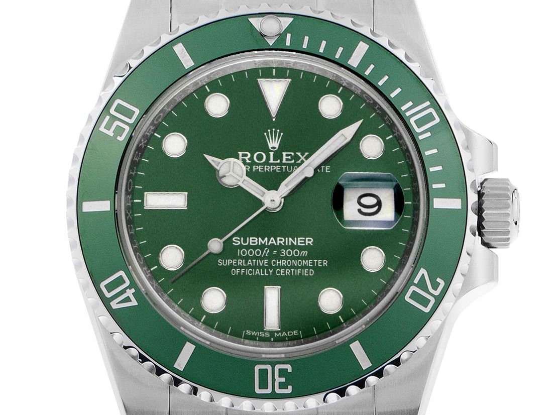 Rolex Submariner Date LV Hulk Ref.116610LV 2016 LC 100 Full Set wie Neu Vintage