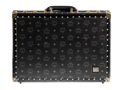 MCM Vintage Heritage Aktenkoffer Leder schwarz Gold gut Vintage