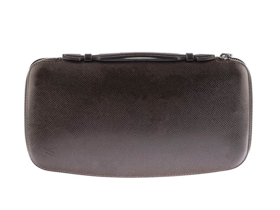 Louis Vuitton Dokumente -Reisetasche Leder braun sehr gut Vintage 