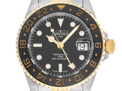 Davosa Ternos GMT Stahl PVD Gold Keramik Automatik Armband Stahl PVD Gold 40mm Ref.161.591.05 Box&Pap. Full Set Neu
