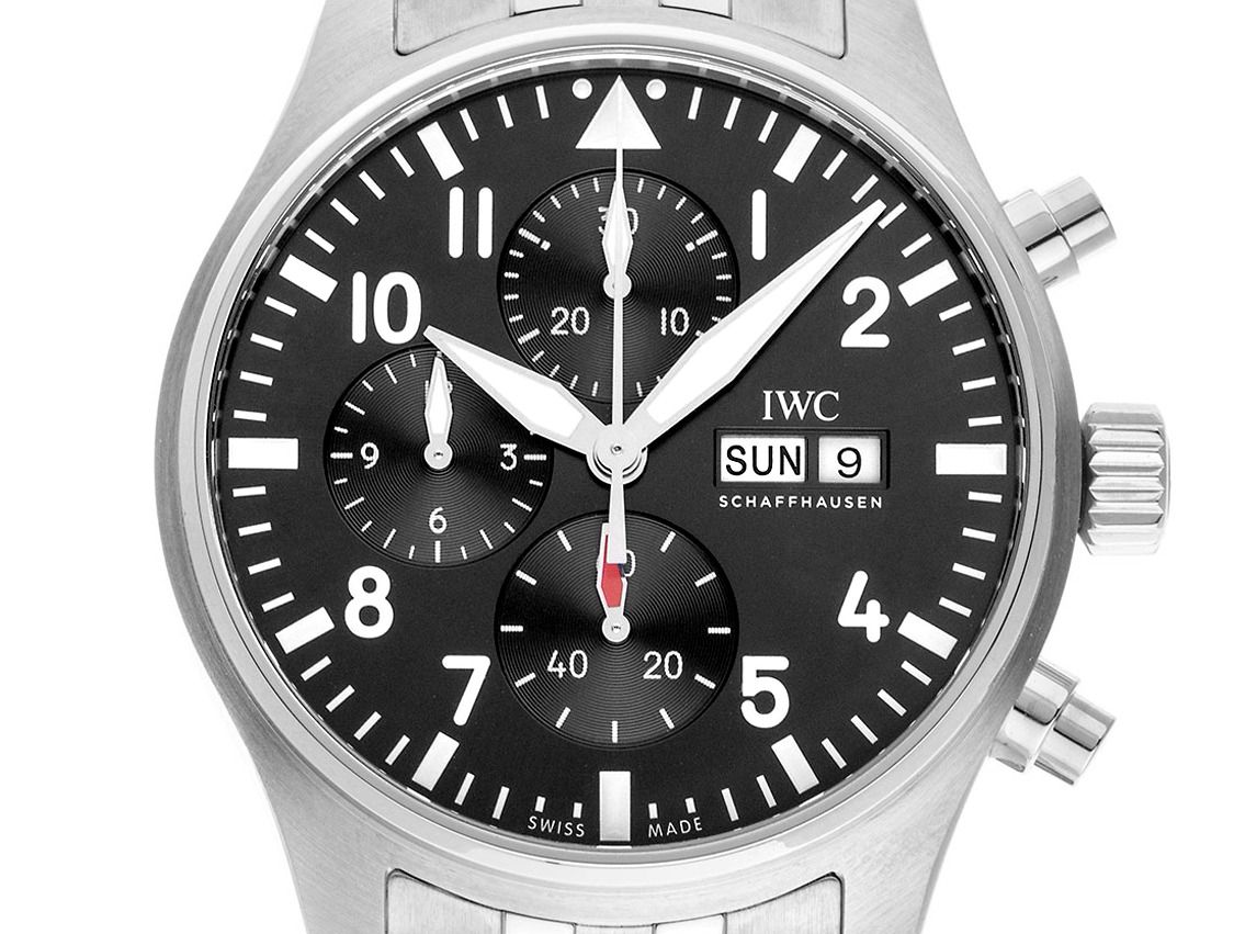 IWC Pilot s Watch Chronograph Spitfire Edelstahl Armand Leder 41mm Ungetragen 10000076700 Germany Watch
