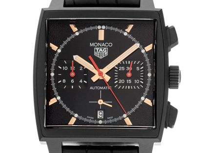 Tag Heuer Monaco Special Edition Titan DLC Armband Krokoleder Sicherheitsfaltschließe 39 x 39mm Ref.CBL2180.FC6497 Bj.2024 Box&Pap. Full Set Ungetragen