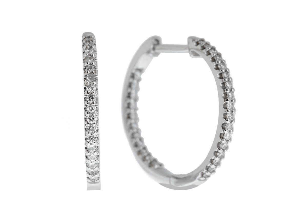 Ohrschmuck Creolen 14kt Weißgold 2,2g Diamanten 0,25ct 