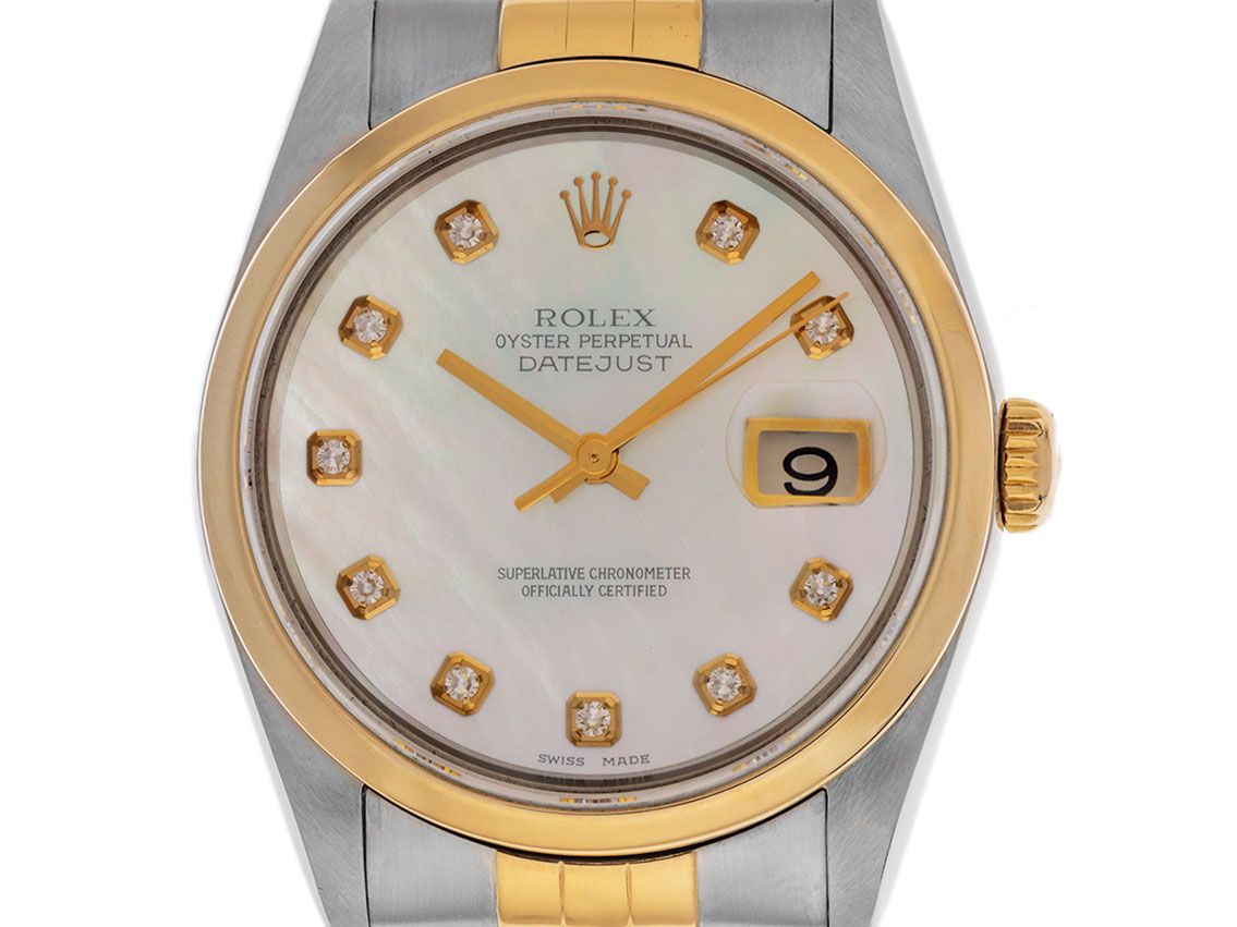Rolex Datejust Diamanten Perlmutt - Stahl / Gelbgold - Armand 