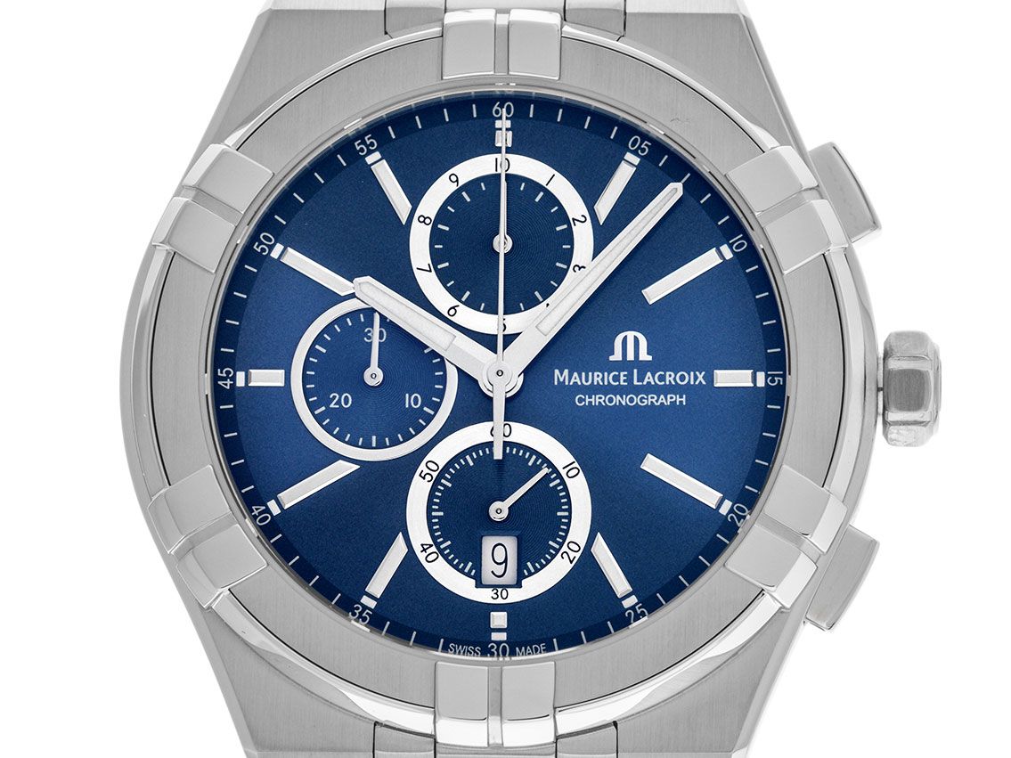 Maurice Lacroix Aikon Stahl Quarz Chronograph Armband Stahl 42mm Ref.AI1118-SS002-430-1 Box&Pap. Full Set Neu 