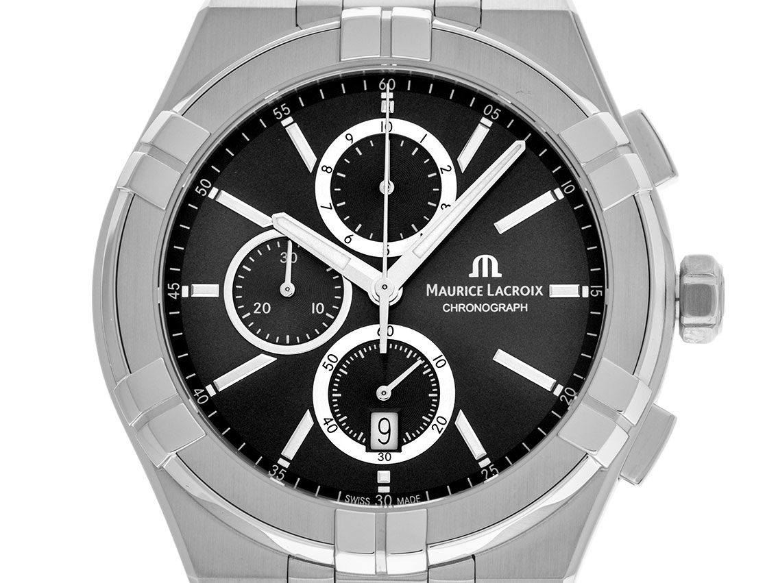 Maurice Lacroix Aikon Stahl Quarz Chronograph Armband Stahl 42mm Ref.AI1118-SS002-330-1 Box&Pap. Full Set Neu 