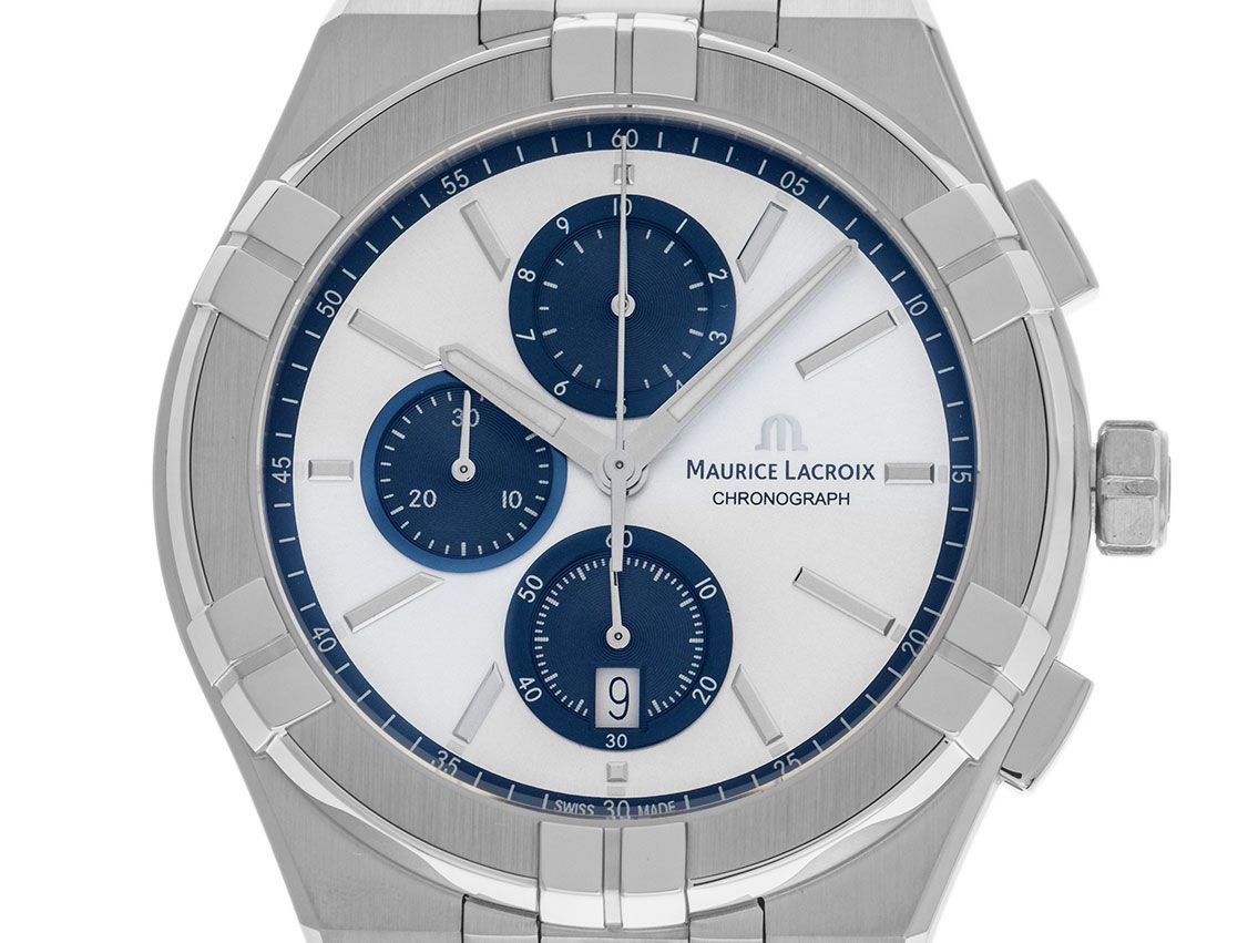 Maurice Lacroix Aikon Stahl Quarz Chronograph Armband Stahl 42mm Ref.AI1118-SS002-230-1 Box&Pap. Full Set Neu 