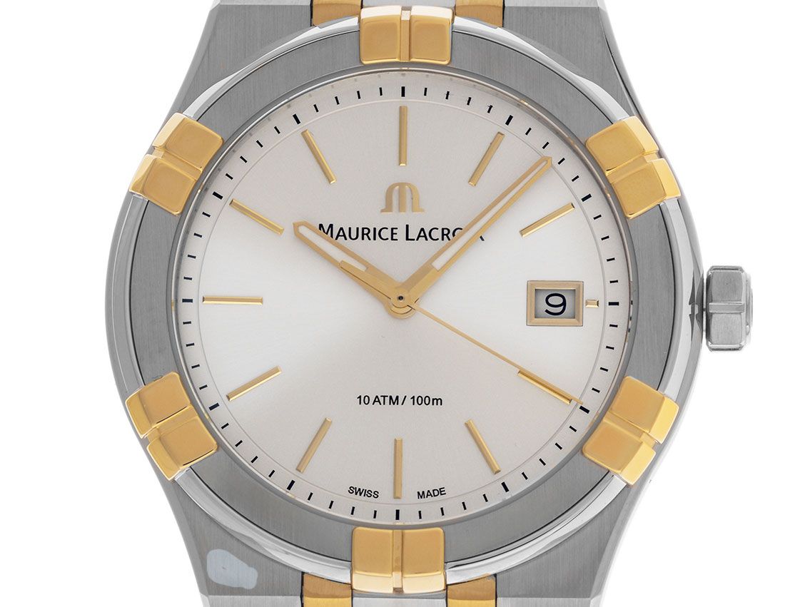 Maurice Lacroix Aikon Date Stahl Gelbgold Quarz Armband Stahl Gelbgold 40mm Ref.AI1108-PVY13-130-1 Box&Pap. Full Set Neu