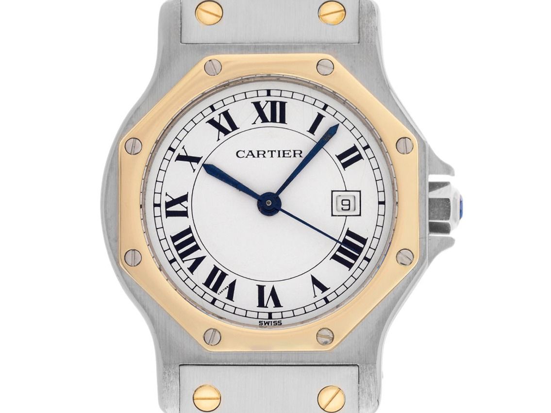 Cartier Santos Octagon GM Ref.2966 1986 Box&Beschreibung sehr gut Vintage