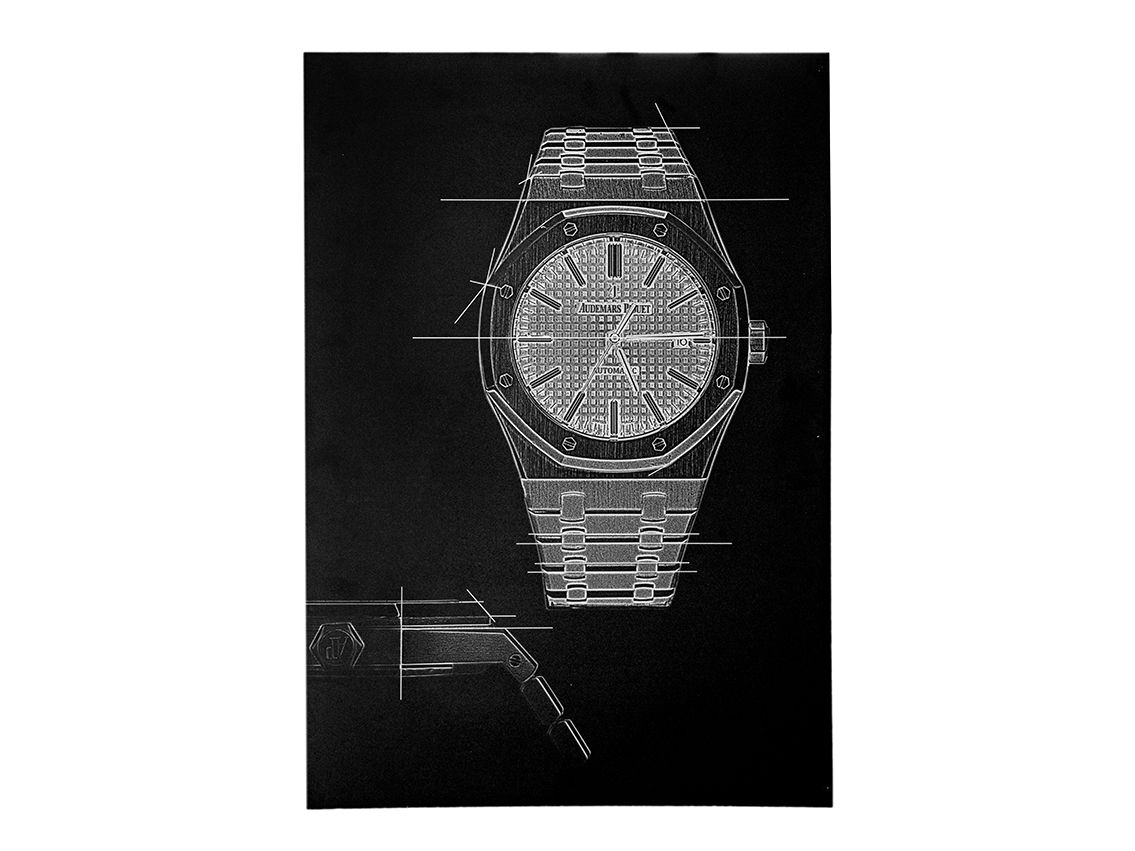 Gemälde Audemars Piguet Royal Oak Ref.15400ST 84x59cm