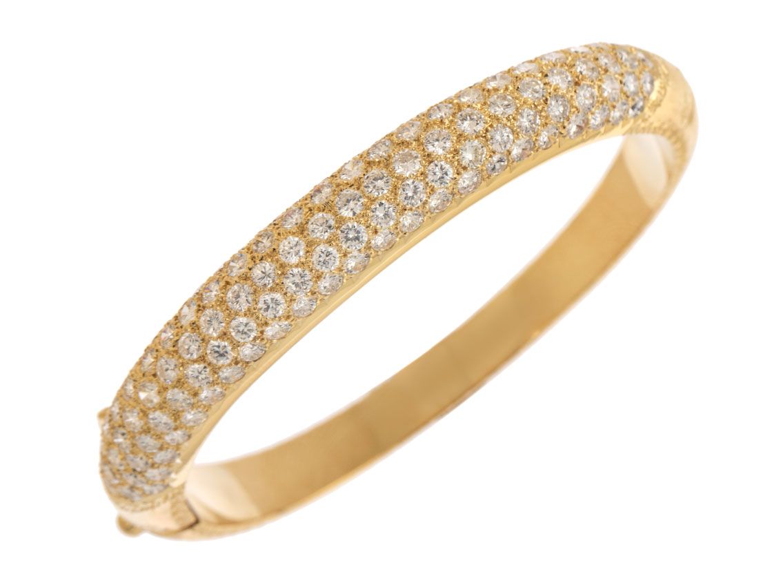Armreif 18kt Gelbgold 34,5g Diamanten 8,5ct 