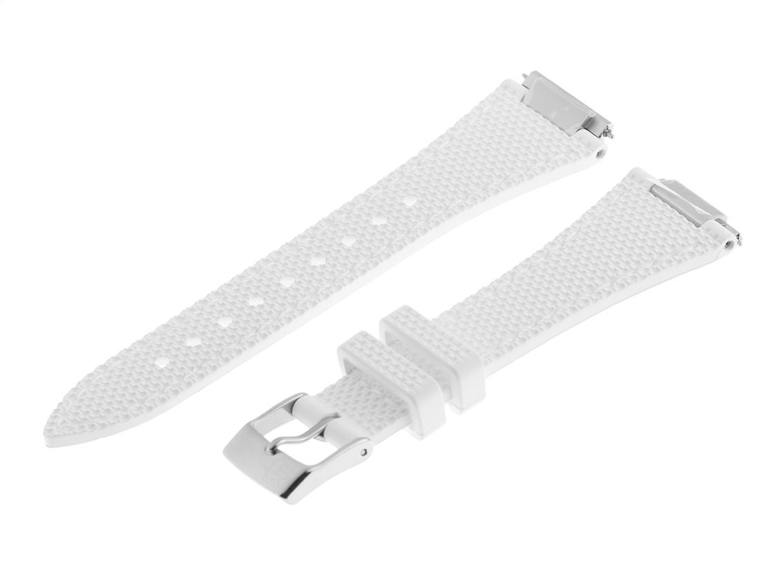 Frederique Constant Zubehör Armband Kautschuk Weiß Stiftschließe 21,5mm 
