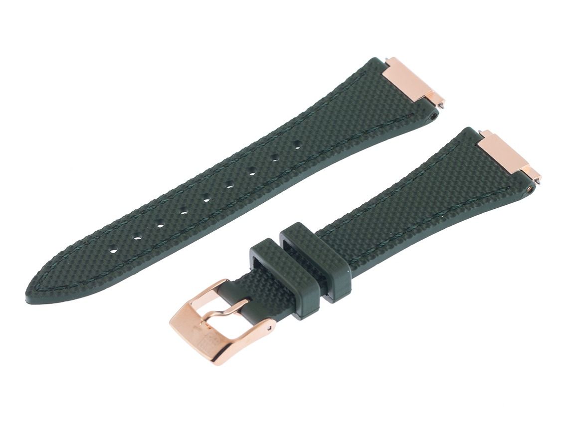 Frederique Constant Zubehör Armband Kautschuk Grün Stiftschließe 21,5mm 