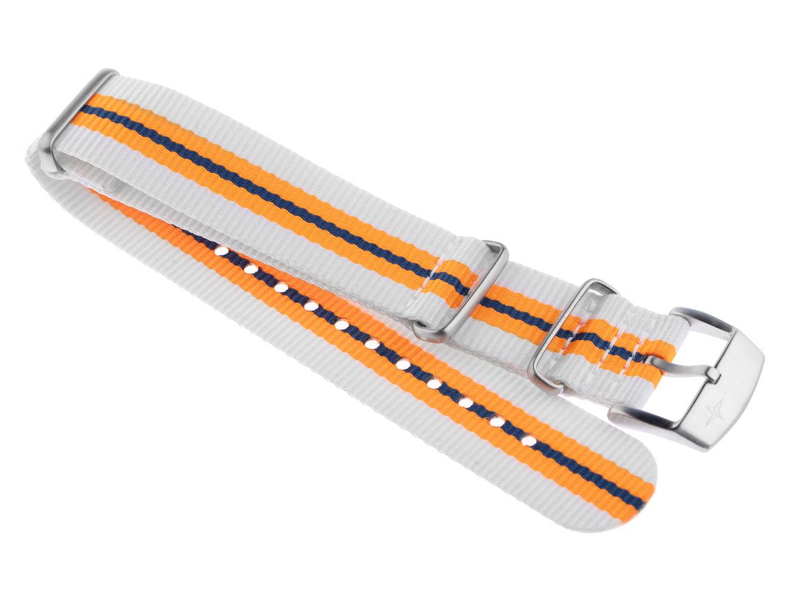 Davosa Zubehör Armband Nato Textil Weiß Orange 22mm