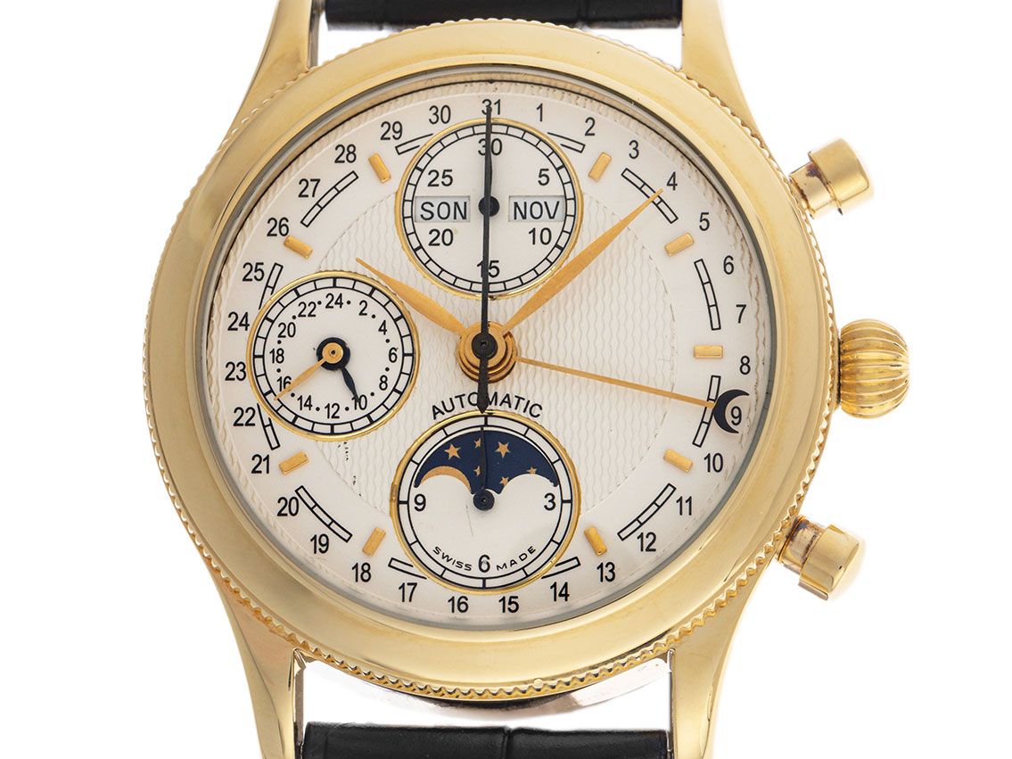 Mirage Vintage Mondphase Chronograph 18kt Gelbgold 1999 sehr gut Vintage