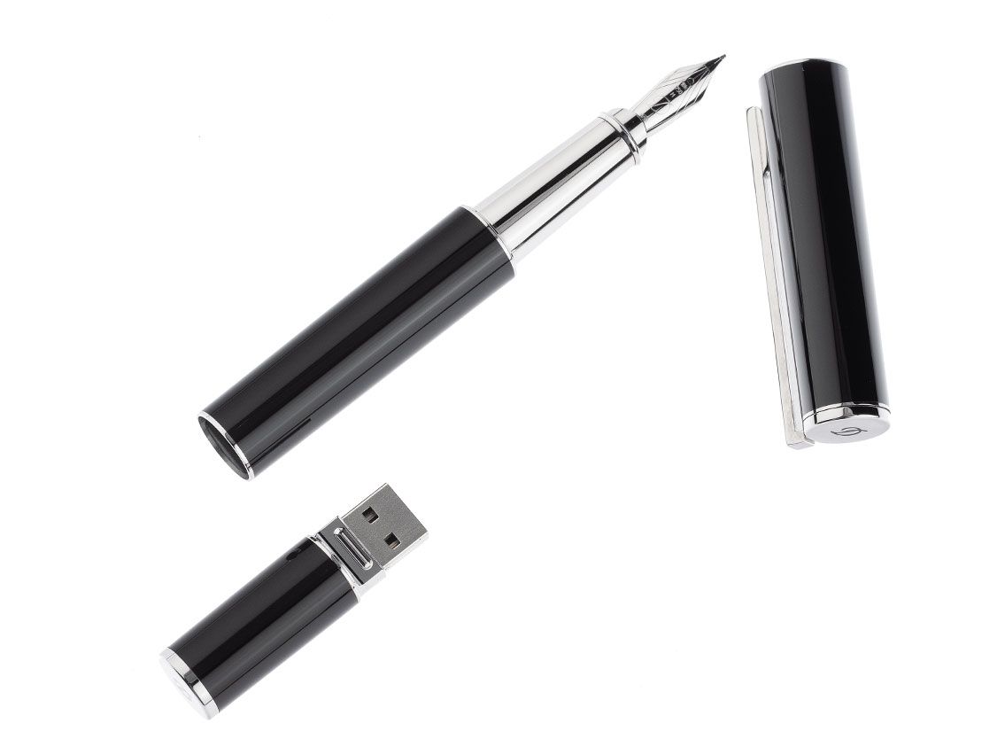 S.T. Dupont Füller Neo Classique President Black Chinese Lacquer Fountain USB Stick Schwarz Palladium Ref.DU.PNCF240326 wie Neu