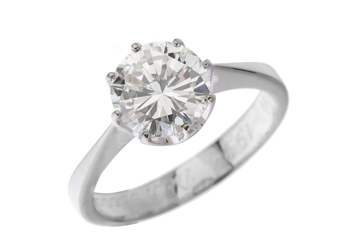 Ring Solitär 18kt Weißgold 4,9g Diamant 1,994ct DDI Expertise