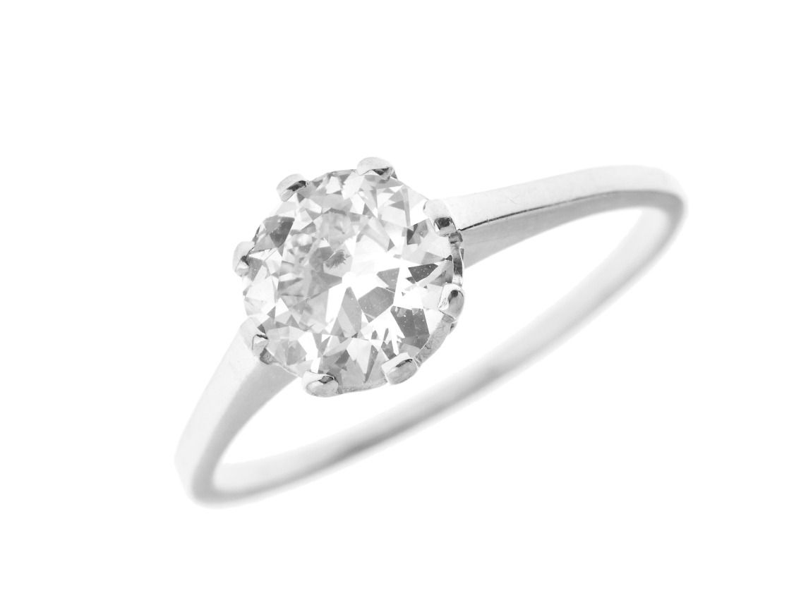 Ring Solitär 18kt Weißgold 2,5g Diamant 1,70ct 