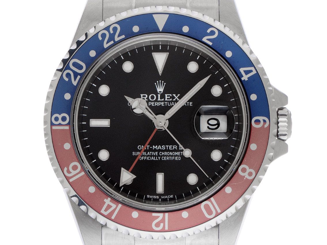 Rolex GMT Master II Pepsi No Hole Edelstahl Armand Edelstahl