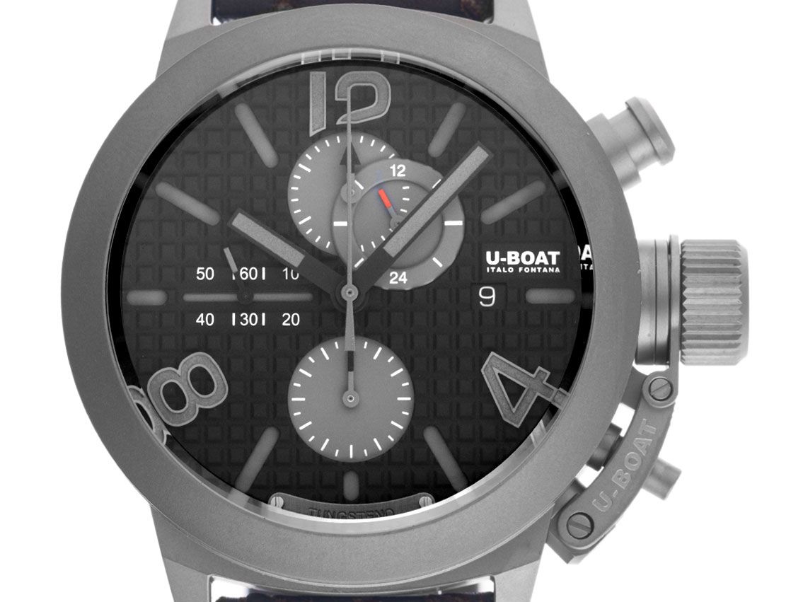 U-Boat Classico 45 Titanium Tungsten Black Right Hook Ref.3005 Full Set Neu