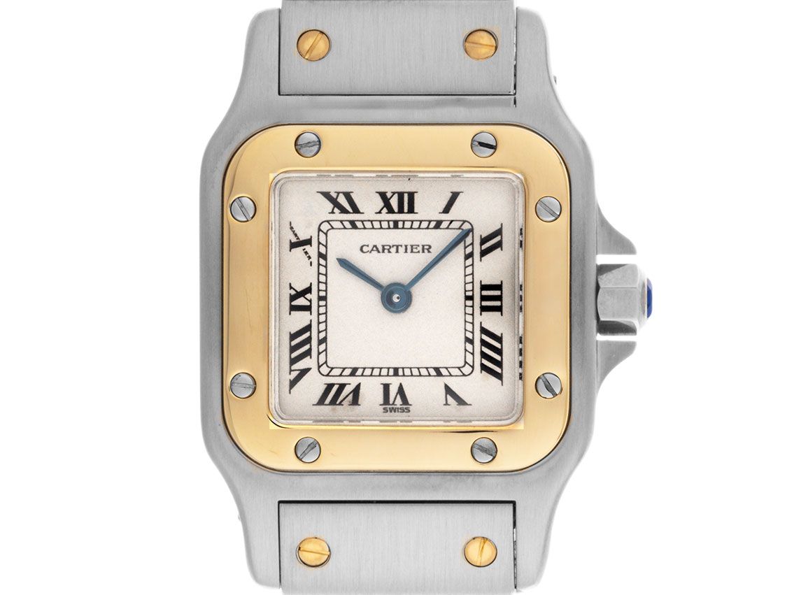 Cartier Santos Galbee Lady PM kleines Modell Ref.0902 1994 Box&Beschreibung sehr gut Vintage 