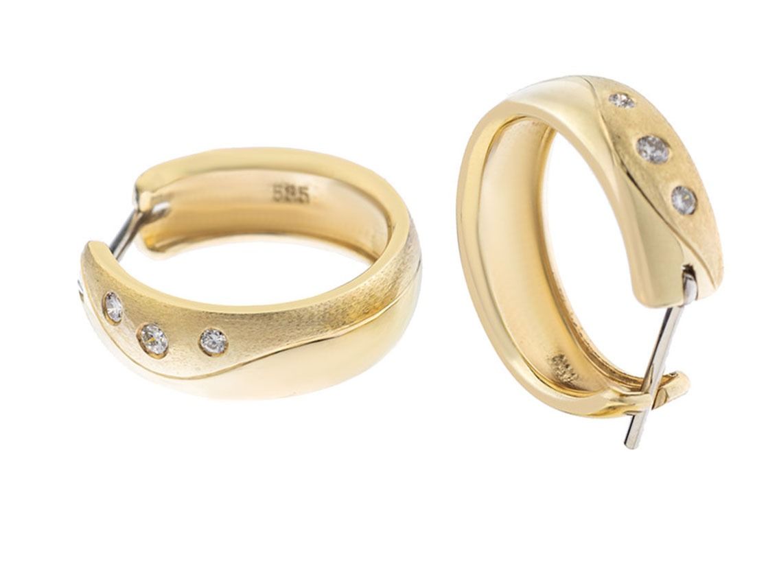 Ohrstecker 14kt Gelbgold 6,3g Diamanten 0,04ct 