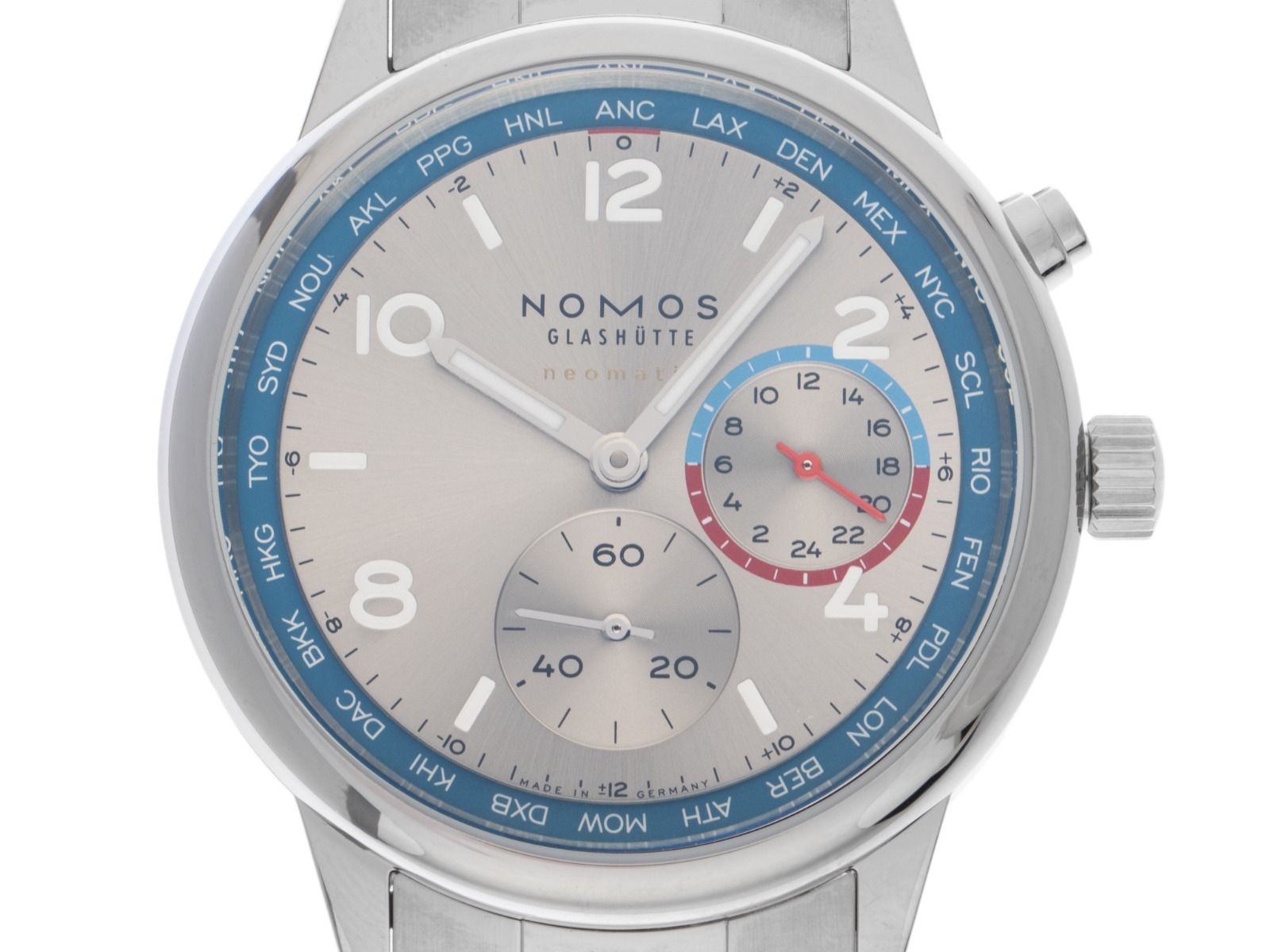 Nomos Glashütte Club Sport Neomatik Weltzeit Silver Ref.791 2026 Full Set Neu
