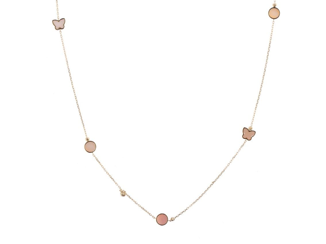 Halskette 18kt Gelbgold Perlmutt 3,6g 800mm 