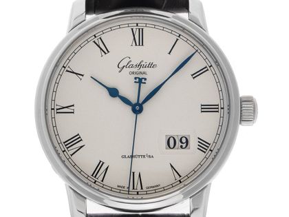 Glashütte Original Senator Panoramadatum Ref.1-00-03-32-42-04 2016 original Box wie Neu Vintage