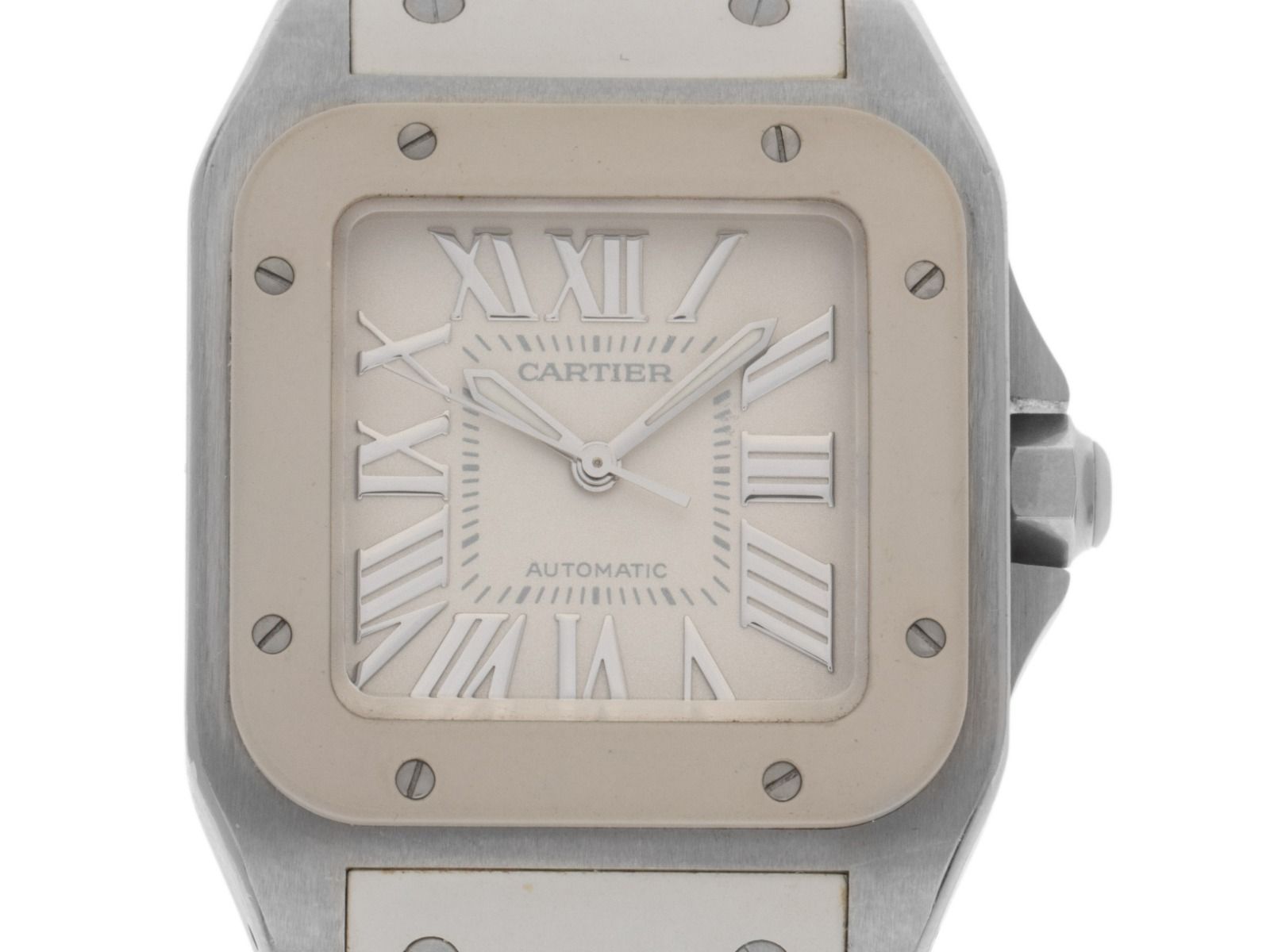 Cartier Santos 100 Ivory GM Großes Modell Ref.2878 2007 Full Set wie Neu Vintage