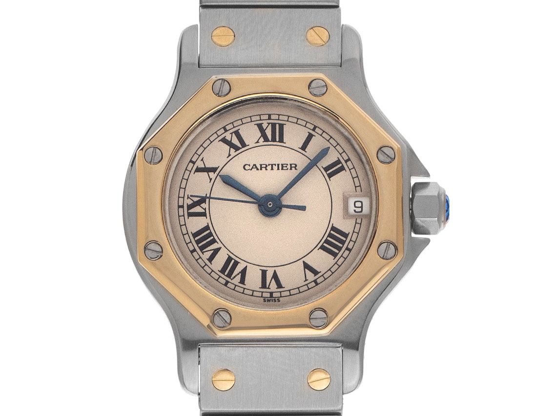 Cartier Santos Octagon Ref.187903 Bj.1988 Box&Beschreibung sehr gut Vintage
