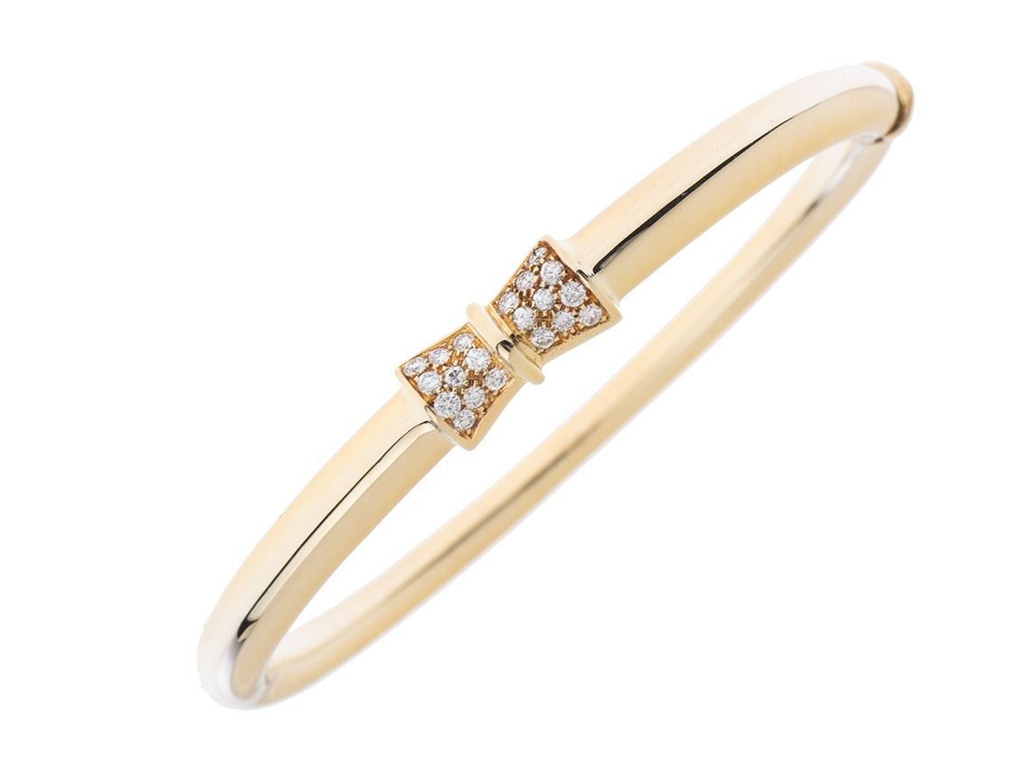 Armreif 18kt Gelbgold 20,0g Diamanten 0,20ct 175mm Handarbeit