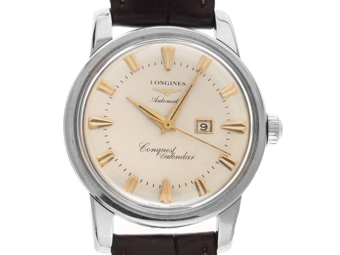 Longines Conquest Calender Reduced Ref.9004-1 1953 original Box sehr gut Vintage