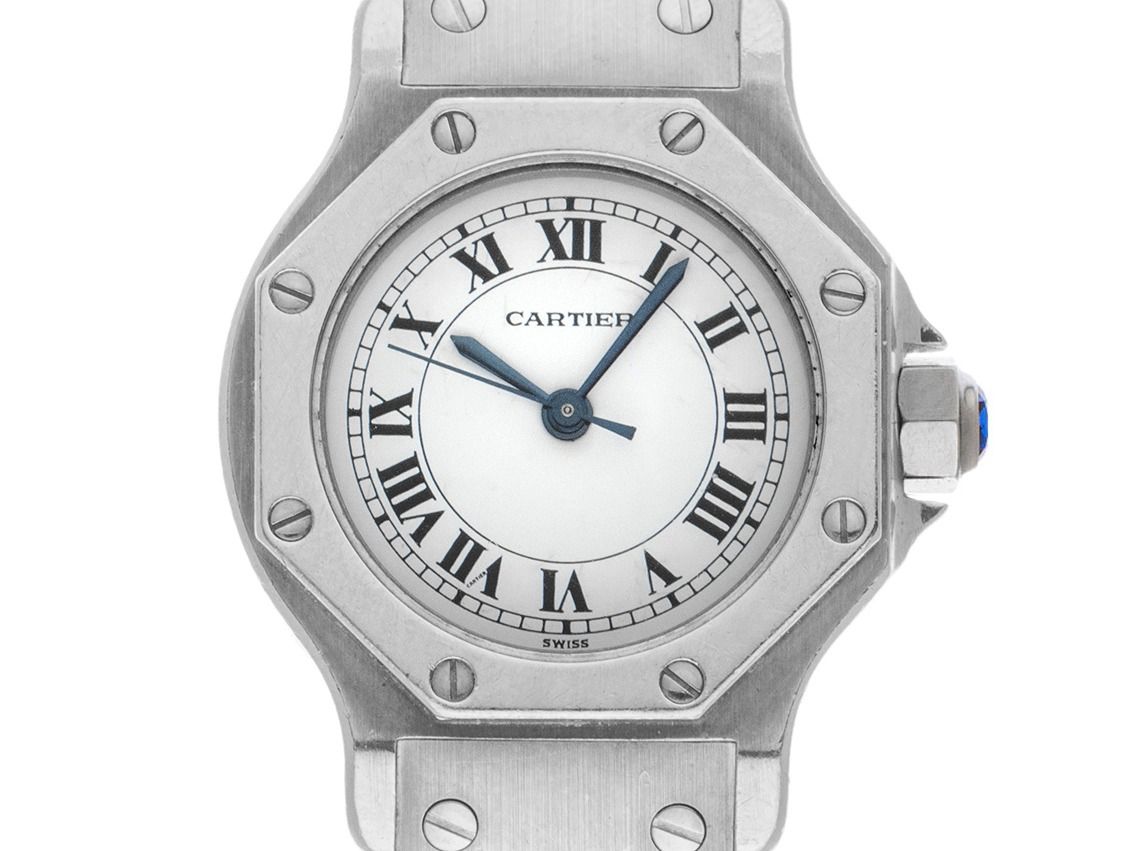 Cartier Santos Octagon PM Kleines Modell Ref.0906 1993 Full Set sehr gut Vintage