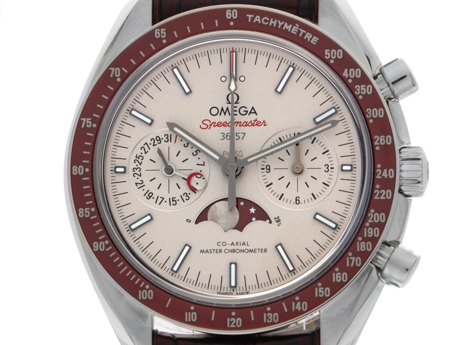 Omega Speedmaster Moonwatch Moonphase Ref.304.93.44.52.99.001 2018 Full Set wie Neu Vintage