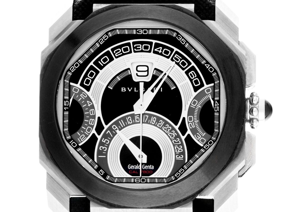 Bulgari Octo Gerald Genta Quadri-Retro Ref.BGO45SCCHQR 2012 Full Set wie Neu Vintage
