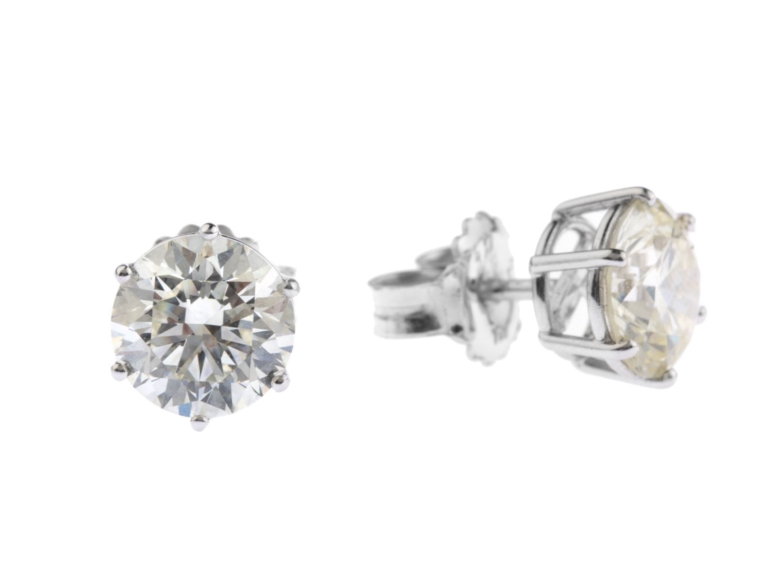 Ohrstecker Solitär 18kt Weißgold Diamanten 4,13ct 3,3g mit GIA Zertifikat