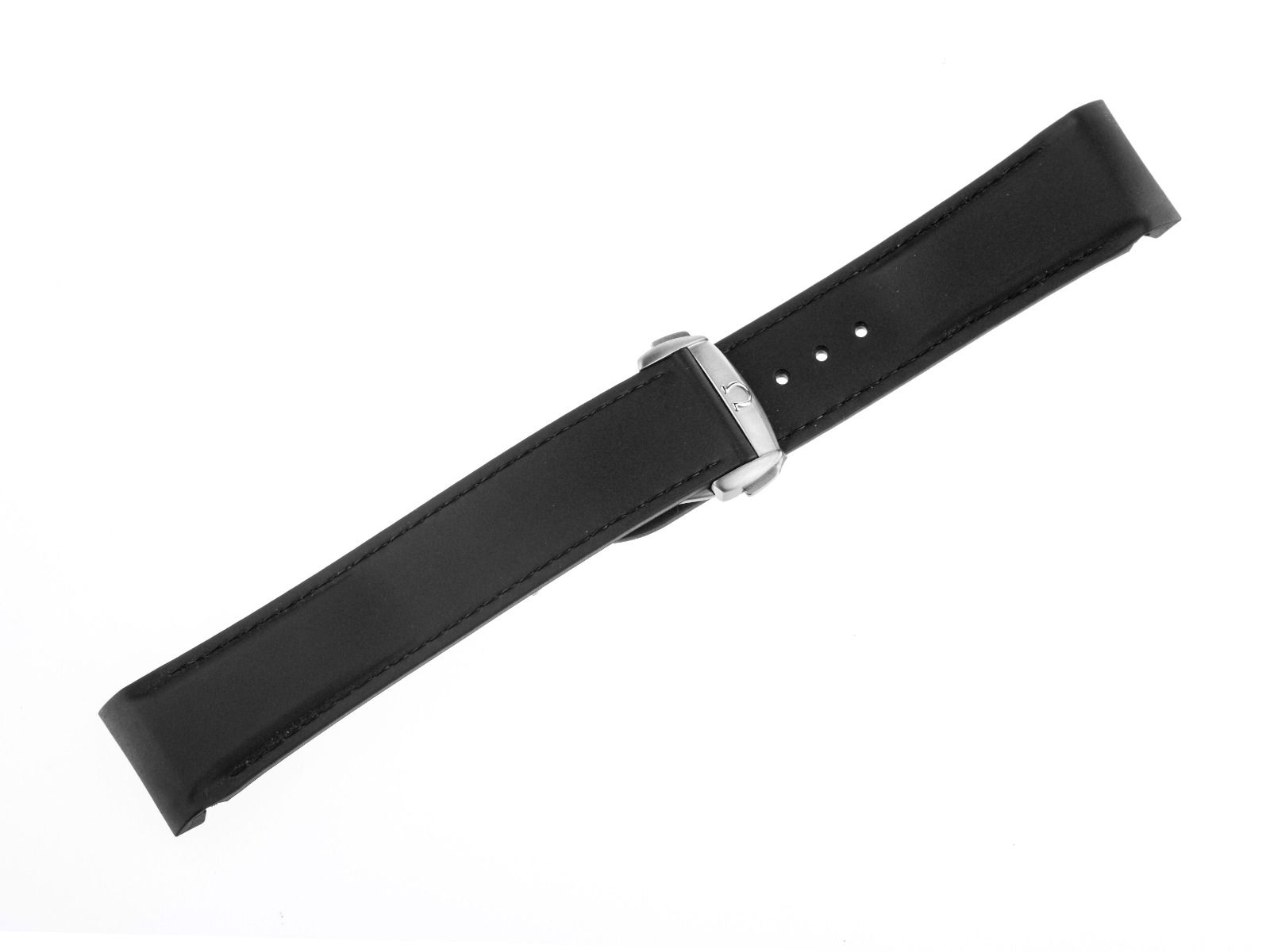Omega Seamaster Zubehör Armband Kautschuk Schwarz Faltschließe 22mm