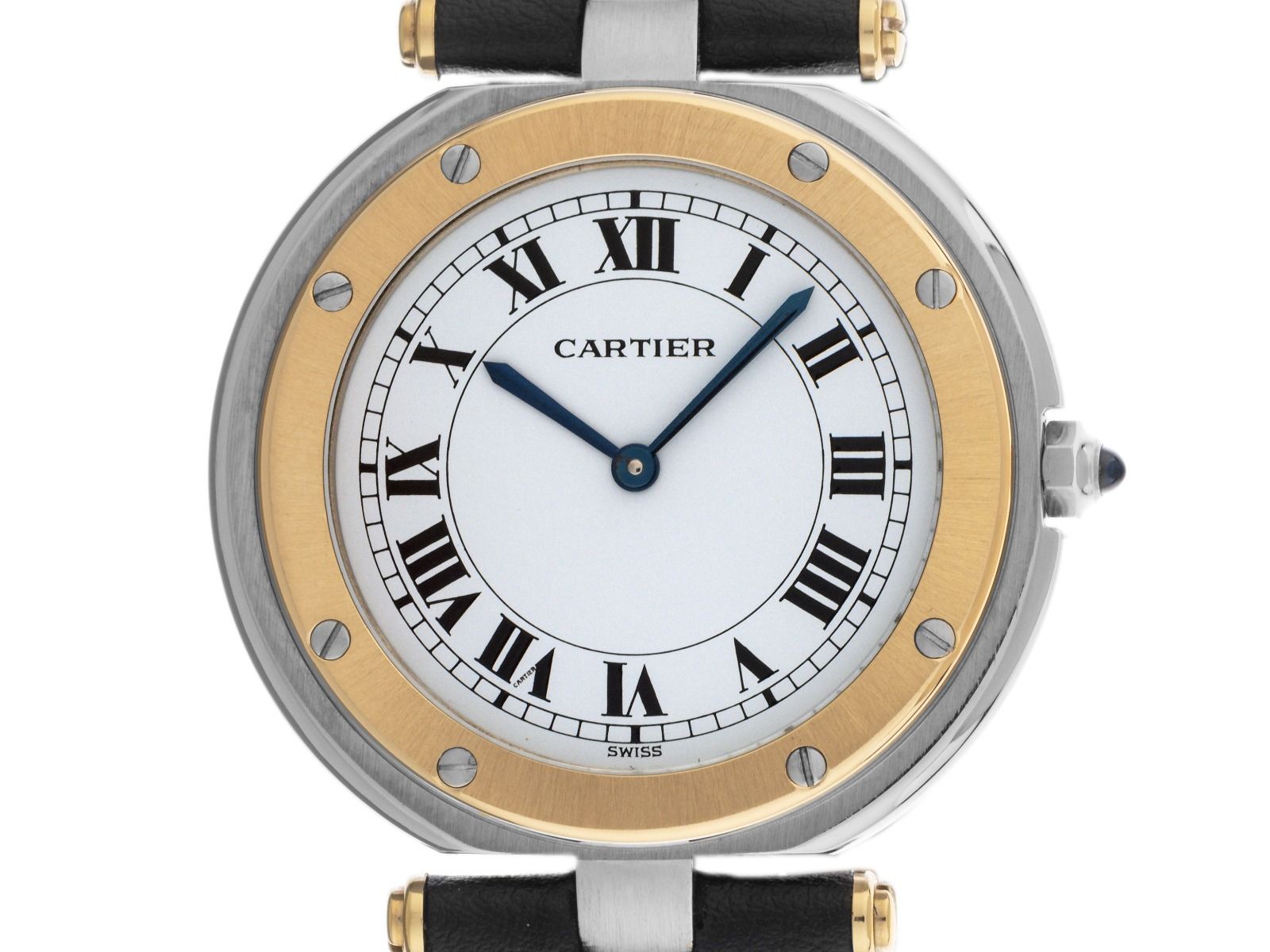 Cartier Santos Ronde GM großes Modell Ref.8191 1988 Box&Beschreibung sehr gut Vintage 