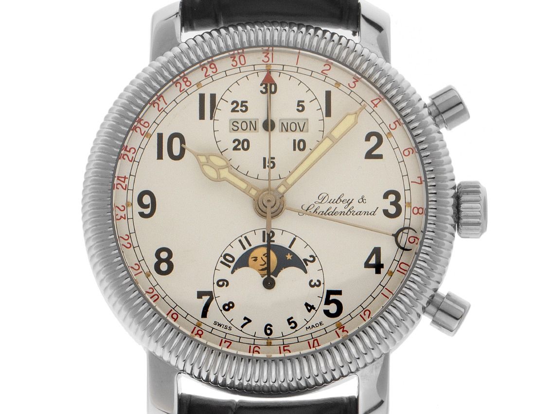Dubey & Schaldenbrand Moondate Chronograph Vollkalender Ref.71243 2000 original Box sehr gut Vintage