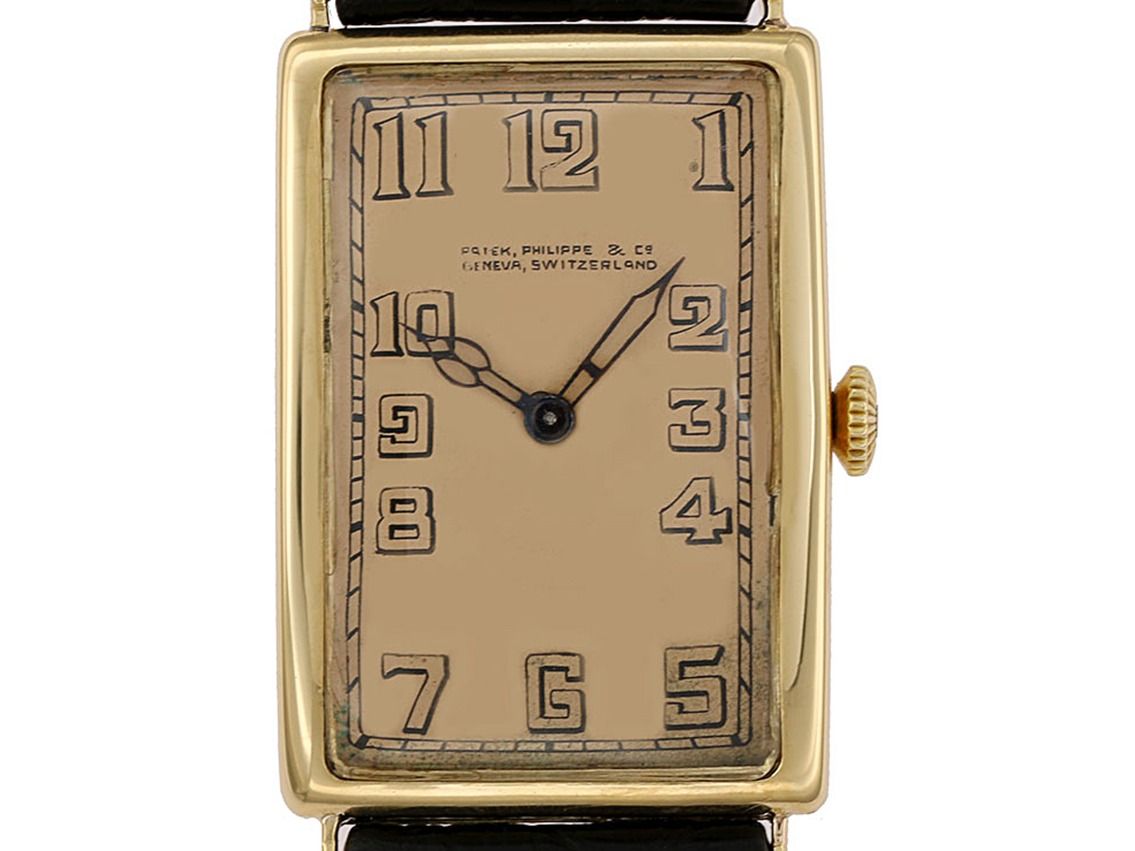 Patek Philippe Rectangular Art Deco 1912 Full Set sehr gut Vintage