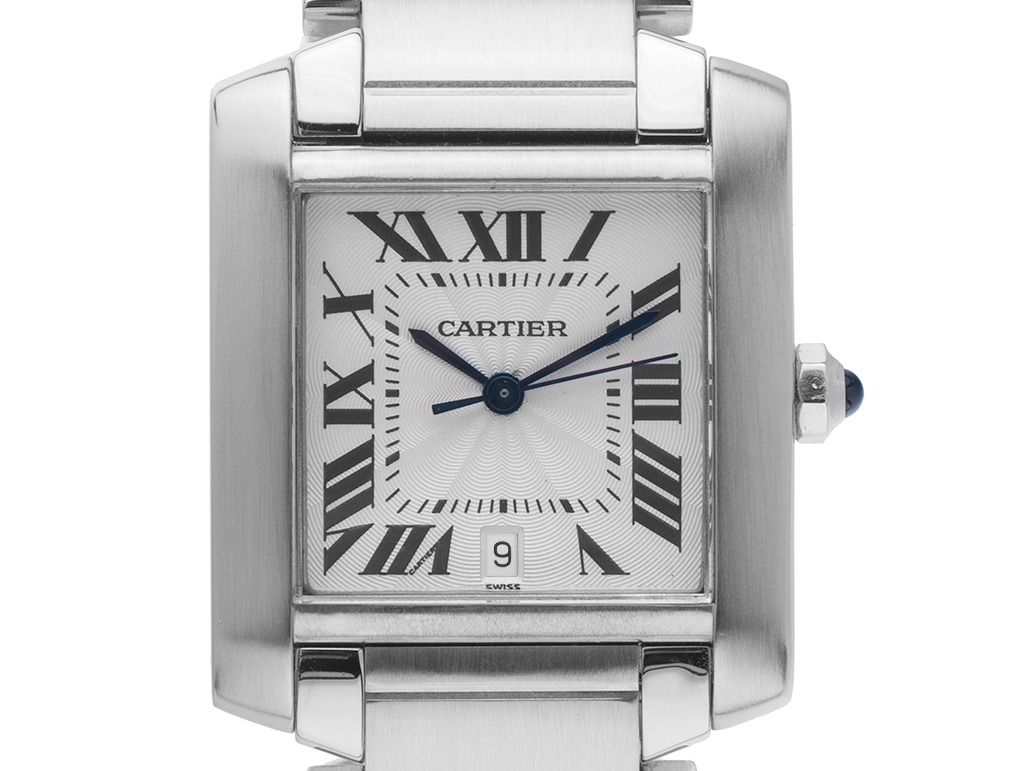 Cartier Tank Francaise GM Großes Modell Ref.2302 2002 Box&Beschreibung sehr gut Vintage 