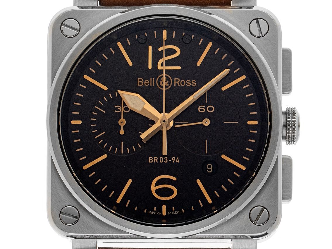 Bell & Ross Aviation BR 03-94 Golden Heritage Ref.BR0394-ST-G-HE/SCA 2020 Full Set wie Neu Vintage