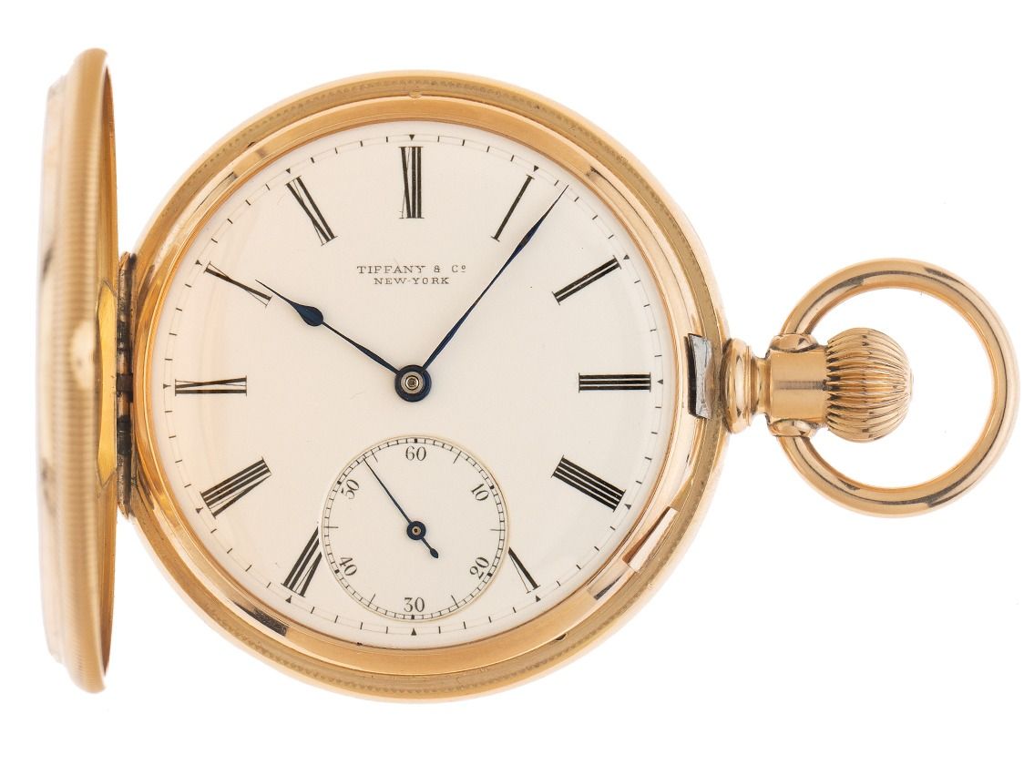 Tiffany & Co. Taschenuhr Hunter Case Pocket Watch 18kt Roségold 1918 sehr gut Vintage