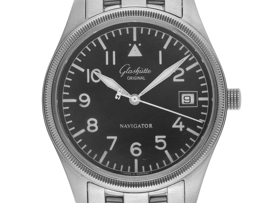 Glashütte Original Navigator Ref.11-03-30-70-74 1996 original Box sehr gut Vintage