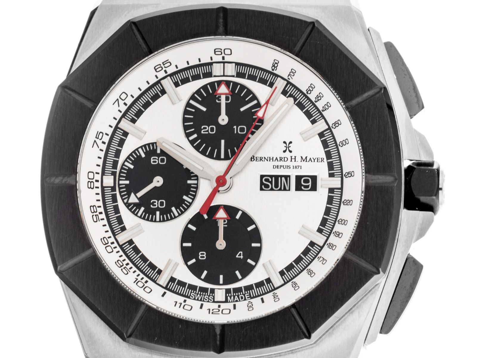 Bernhard H. Mayer Stahl Automatik Limitiert Bj.2018 Full Set original Unpoliert Vintage
