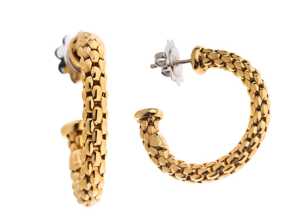 Fope Ohrschmuck Creolen 18kt Gelbgold 12,0g mit Box und Zertifikat