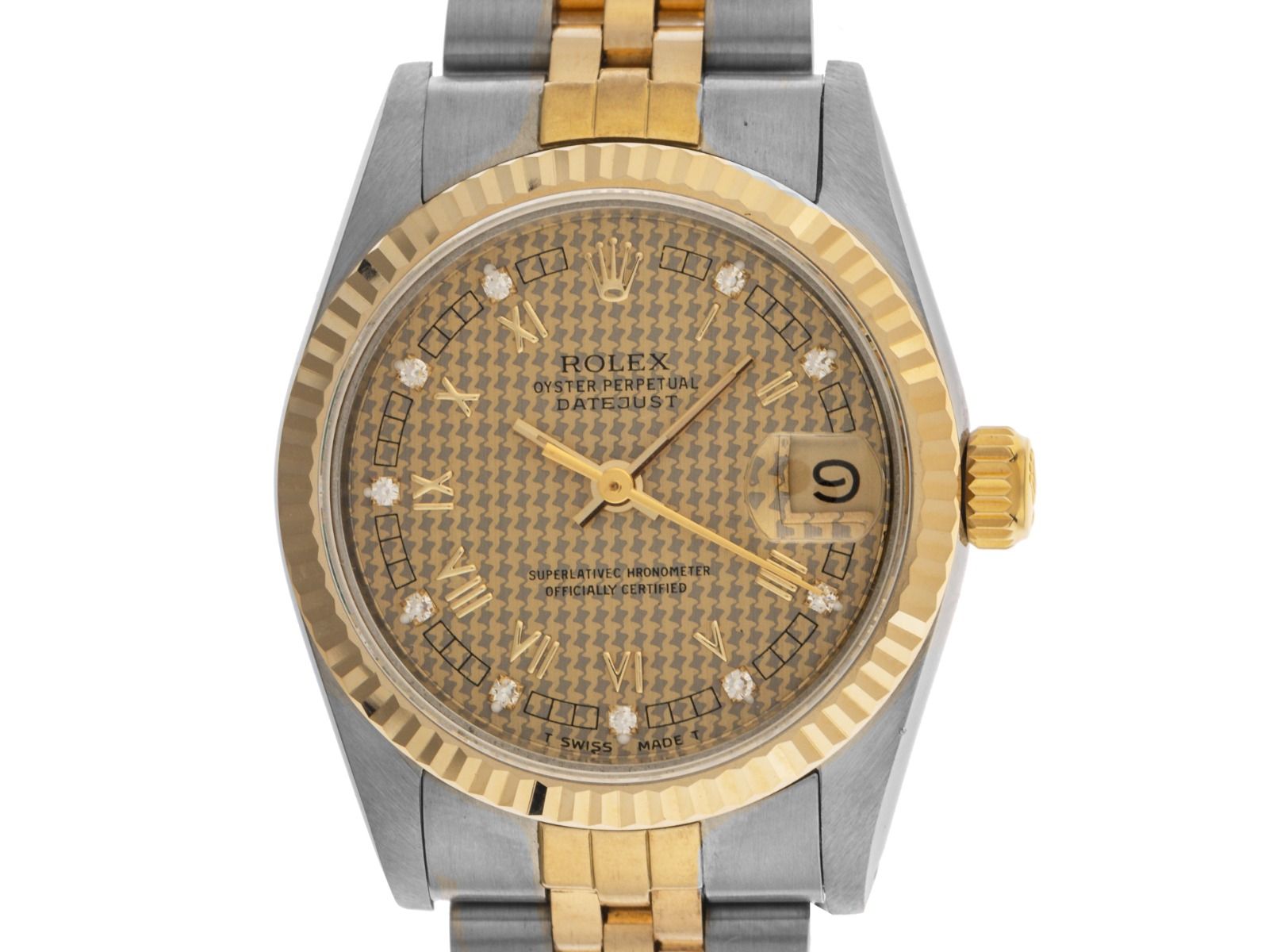 Rolex Datejust Jubileé Diamanten Ref.68273 1986 Full Set Original Vintage Unpoliert 